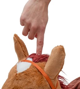 Plyšový skákací koník so zvukom Baby Mix hnedý