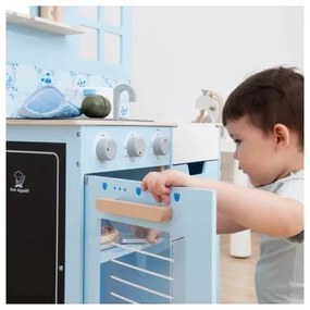 New Classic Toys - Drevená kuchynka s príslušenstvom modrá