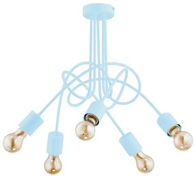 Detský prisadený luster TANGO 5xE27/60W/230V modrá