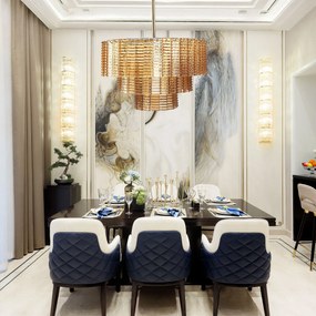 Toolight Toolight, závesné stropné svietidlo 8xE14, APP1677-8CP, zlatá-hnedá, OSW-09312