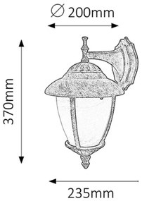 Rabalux 8476 - Vonkajšie nástenné svietidlo MADRID 1xE27/60W/230V