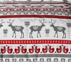 Flanelové DELUXE obliečky Homa CHRISTMAS GREY REINDEER 140x200 cm