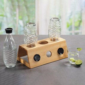 Stojan na fľaše, odkvapkávač bambusový - SODASTREAM