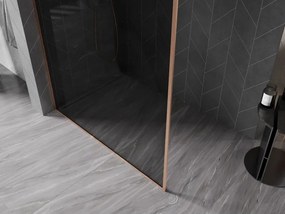 Mexen, Mexen Kioto-XF sprchová stena s rámom 140 x 202 cm, grafit 10 mm, brúsená meď - 800-140-104-65-40-X