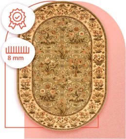 Koberec  Agnella Isfahan Olandia olivový ovál