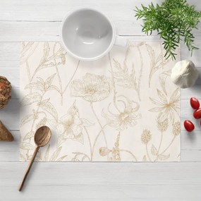 Biante Bavlnené prestieranie na stôl Sandra SA-425 Hnedé listy na smotanovom 30x40 cm