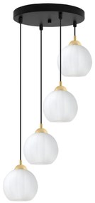 Závesné svietidlo Costa, 4x biele sklenené tienidlo, b/g, o
