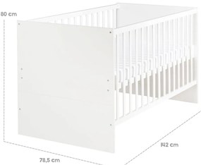 Biela postieľka s nastaviteľnou výškou 70x140 cm Anton – Roba