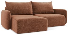 Rozkladacia/s úložným priestorom rohová pohovka v tehlovej farbe (ľavý roh) Kalena – Makamii