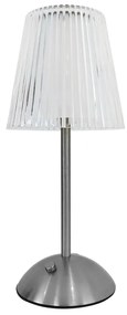 Stolná lampa Tacoma, 1x transparentné PVC tienidlo, ch