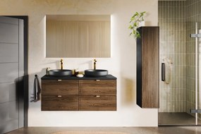 Koupelnová sestava s deskou a skříňkami Talia Casella 120 cm černý mat/dub casella