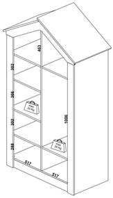 Šatníková skriňa 2D s osvetlením Boom - breza/ružová