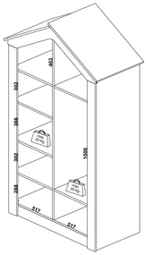 Šatníková skriňa 2D s osvetlením Boom - breza/ružová
