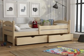 Detská posteľ z masívu borovice ELENA so šuplíkmi - 200x90 cm - PRÍRODNÁ BOROVICA