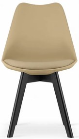 Set troch jedálenských stoličiek MARK svetlobéžový - čierne nohy (3 ks)