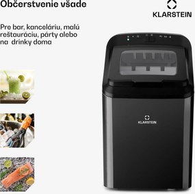 Klarstein Partytime, výrobník ľadu, číry ľad, 15kg/24h, ušľachtilá oceľ