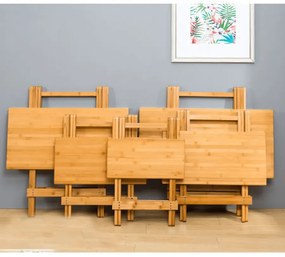 Stôl, prírodný bambus, 58x58 cm, DENICE