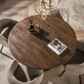 Jedálenský stôl okrúhly 55-95 Central Ø130cm Drevo Acacia  - Komfort-nábytok