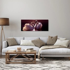 Obraz - Labute na jazere (120x50 cm)