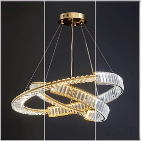 Toolight Toolight, LED krištáľové stropné svietidlo APP1524-CP60/80, zlatá, OSW-06972