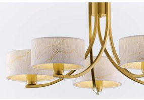 Jupiter 2097 - Luster na reťazi ARTHUR 5xE27/15W/230V biela/zlatá/mramorový dekor