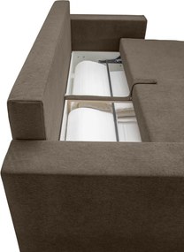 Pohovka rozkladacia na lôžko Genf, gaštanová hnedá látka