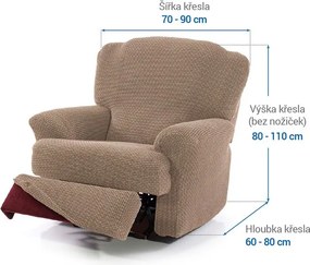 Super strečové poťahy NIAGARA oriešková relaxačné kreslo (š. 70 - 90 cm)