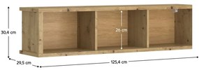 Závesný regál IRON (dub artisan). Vlastná spoľahlivá doprava až k Vám domov. 1091712