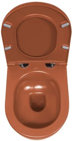 Isvea Isvea, INFINITY závesná WC misa, Rimless, 36,5x53cm, terracotta, 10NF02004-2U