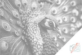Gario Bodkovanie Páv korunkatý Rozmery: 40 x 60 cm, Rámovanie: Iba zrolované plátno, Farba bodiek: Čierna