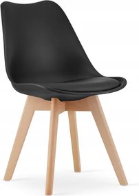 Jedálenská zostava stôl ADRIA 120 X 80 s drevenými nohami + 4 stoličky MARK čierne