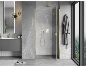 Mexen Mist-H L, 1-krídlové sprchové dvere pravé 105 cm, číre sklo, zlatý lesklý profil, 8A5L-105-000-50-00-P