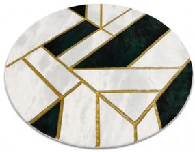 Koberec EMERALD exkluzívny 1015 kruh - glamour, marmur, geometrický zelený/zlatý
