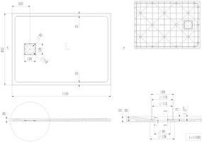 Erga Hyper, SMC sprchová vanička 110x80x2,6 cm + sifón, šedá matná, ERG-V06-SMC-8011S-GR