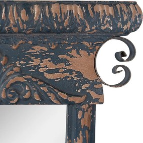 Modro-hnedé antik drevené nástenné zrkadlo Mirael - 45*4*131 cm