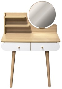 Toaletný stolík v škandinávskom štýle - biela/hnedá