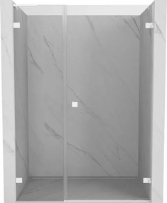 Mexen Lunar-B, L Otočné pravé sprchové dvere 130 cm, 8mm číre sklo, biely profil, 832SL-130-050-20-00-P