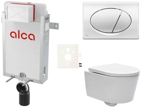Cenovo zvýhodnený závesný WC set Alca na zamurovanie + WC SAT Brevis SIKOAW2