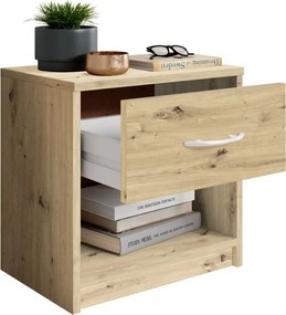 Nočný stolík s 1 zásuvkou Pepe, dub artisan