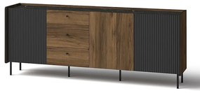 Komoda Prestigo P6 2d3s Vojnový orech/San Seb/Čierny mat