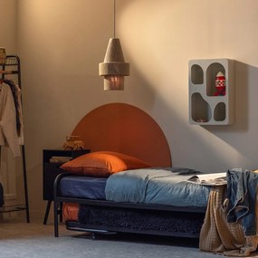 Čierna kovová jednolôžková posteľ skladacia s roštom 90x200 cm Lucy – WOOOD