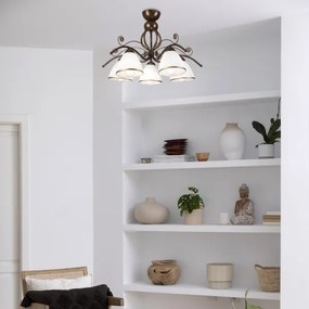 Brilagi - LED Prisadený luster ANTICO 5xE27/60W/230V bronz patina