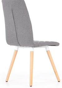 Jedálenská stolička K282 – masív, látka, sivá
