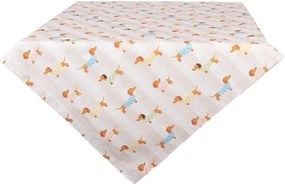 Béžový bavlnený obrus s jazvečíkmi Puppy Pullover - 100*100 cm
