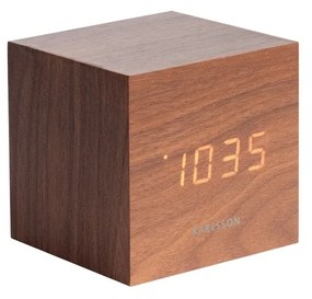Karlsson 5655DW Dizajnové LED stolné hodiny s budíkom, 8 x 8 cm