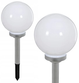 Solárna lampa - plastová guľa 15 cm 2x LED v RGB farebný amorfný solárny panel 95923