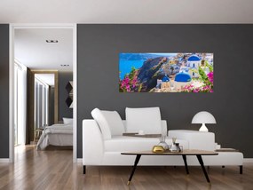 Obraz - Santorini, Grécko (120x50 cm)