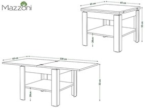 LEO Dub Craft zlatý/Matná čierna – KOMPAKTNÝ STOLČEK S ROZKLADACOU DOSKOU