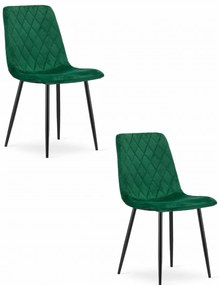 Set 2 kresiel TURIN - tmavozelený zamat