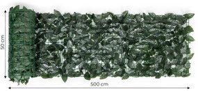 MULTI GARDEN Maskovacia stena, umelý živý plot 500x50 cm - brečtanovo zelená